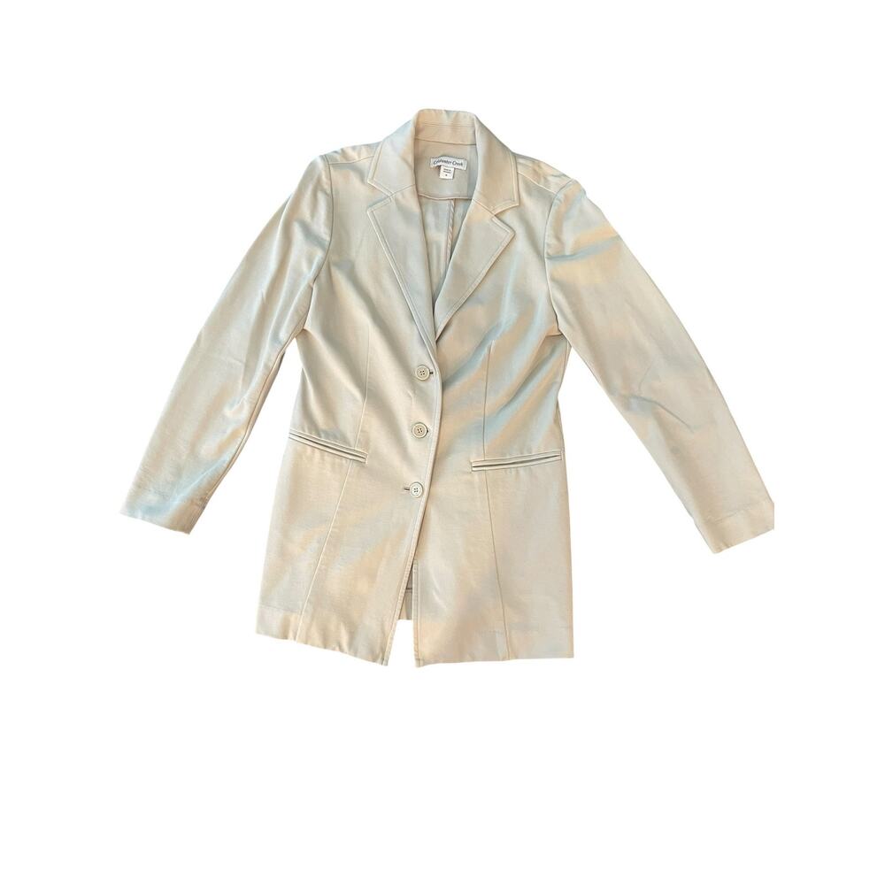 Coldwater Creek Cream Single-Breasted Tailored Blazer Jacket Size 6 EUC - Picture 2 of 7